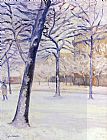 Paris Canvas Paintings - Park in the Snow, Paris